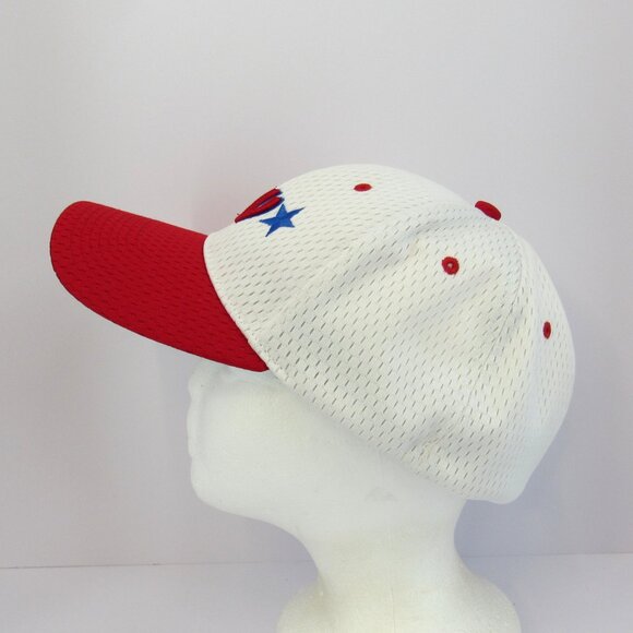 S W & Blue Stars Embroidered Logo Men White & Red Pacific Med-XL 7 3/8-8 Cap Hat - Picture 3 of 8